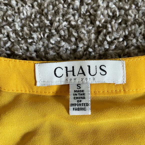 Chai’s New York Yellow Long Sleeve Blouse for Women Size Small - Picture 2 of 3